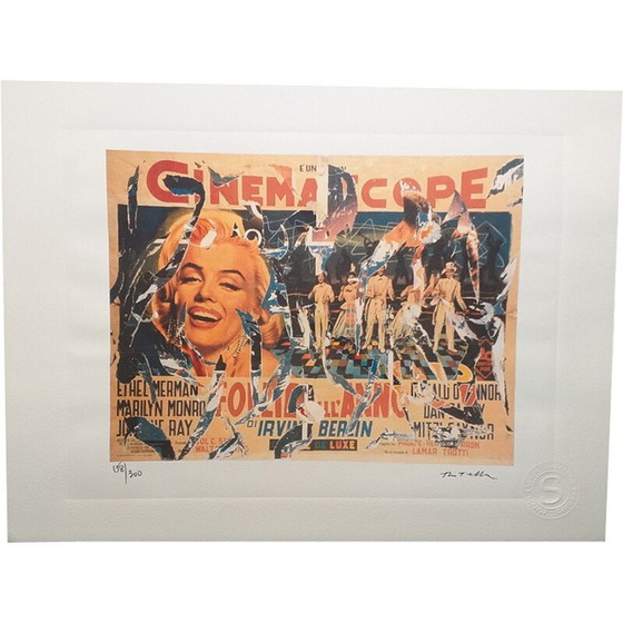 Image 1 of Vintage litho "Cinemascope Marilyn" door Domenico Mimmo Rotella, 2010