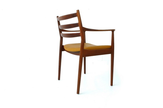 Image 1 of 1 van 2 Arne Vodder voor France & Son, Mid Century Teak Dining / Desk Chair / Stuhl, nieuw aniline leer