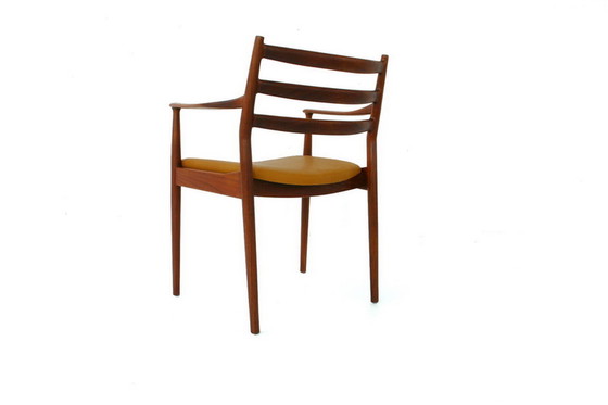 Image 1 of 1 van 2 Arne Vodder voor France & Son, Mid Century Teak Dining / Desk Chair / Stuhl, nieuw aniline leer