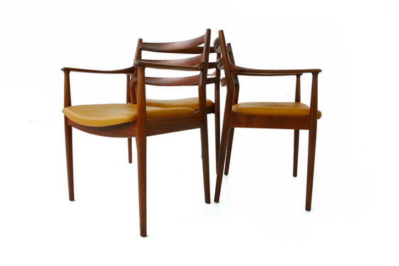 Image 1 of 1 van 2 Arne Vodder voor France & Son, Mid Century Teak Dining / Desk Chair / Stuhl, nieuw aniline leer