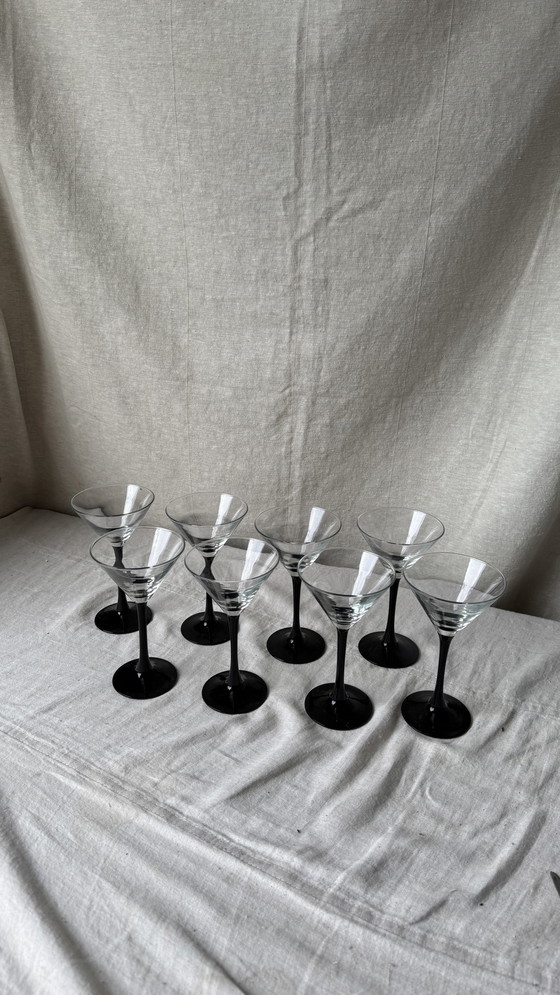 Image 1 of 8X Martini Glas / Coupe, Zwart, Luminarc