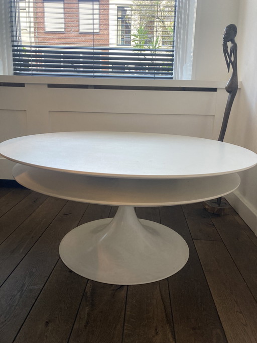 Vintage Space Age salontafel - rond wit