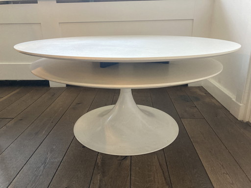 Vintage Space Age salontafel - rond wit