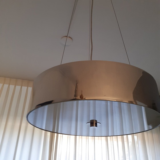 Image 1 of Hanglamp met onderplaat van melkglas