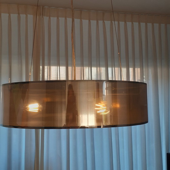 Image 1 of Hanglamp met onderplaat van melkglas