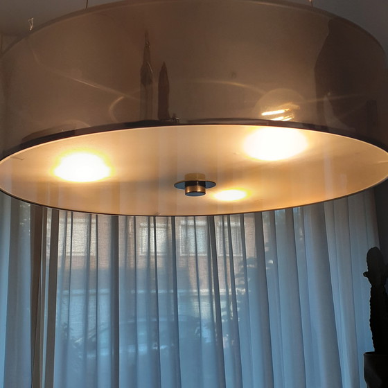 Image 1 of Hanglamp met onderplaat van melkglas