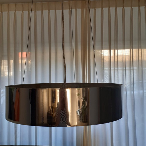 Hanglamp met onderplaat van melkglas