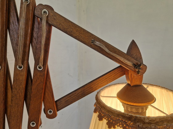 Image 1 of Vintage Teak Harmonica Wandlamp