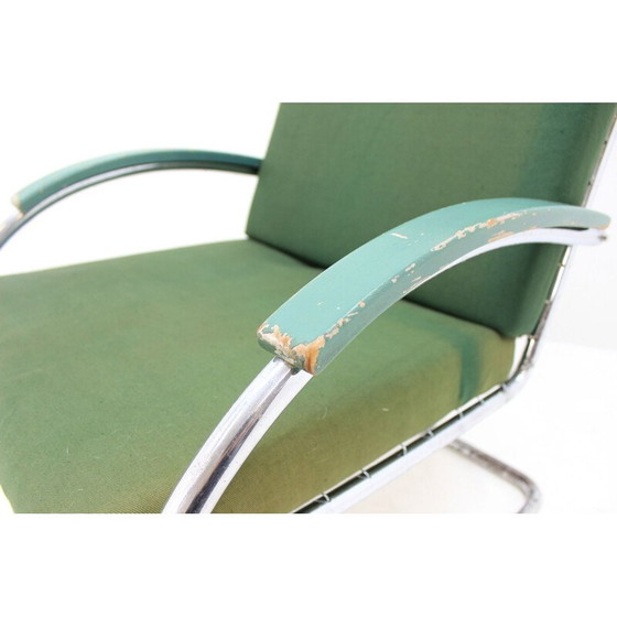 Image 1 of Vintage fauteuil in groen chroom van Anton Lorenz voor Thonet, 1930