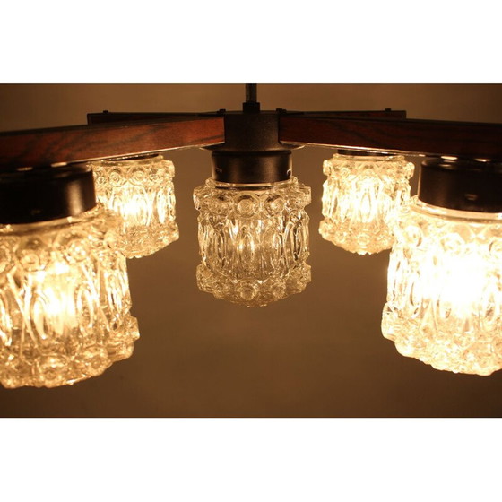 Image 1 of Vintage hanger van glas en metaal 1970