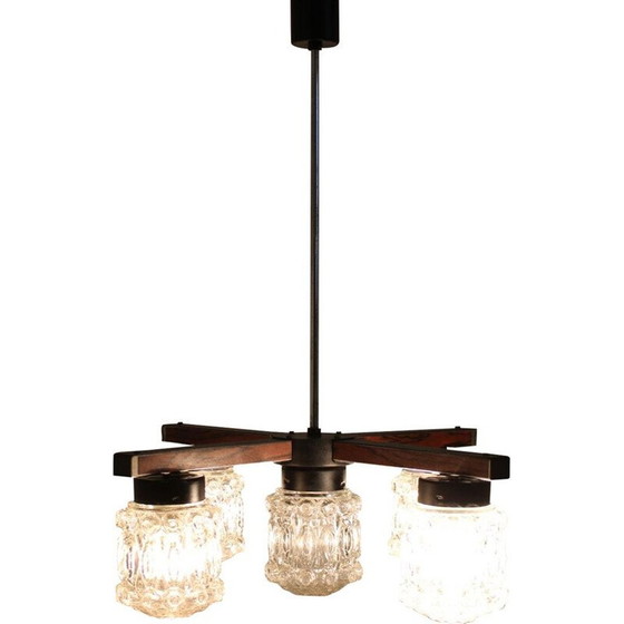 Image 1 of Vintage hanger van glas en metaal 1970