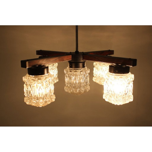 Vintage hanger van glas en metaal 1970