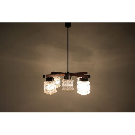 Image 1 of Vintage hanger van glas en metaal 1970