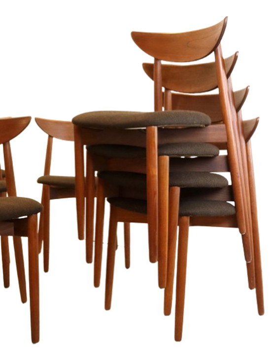 Image 1 of 12x Harry Ostergaard voor Randers mobelfabrik eetkamerstoelen