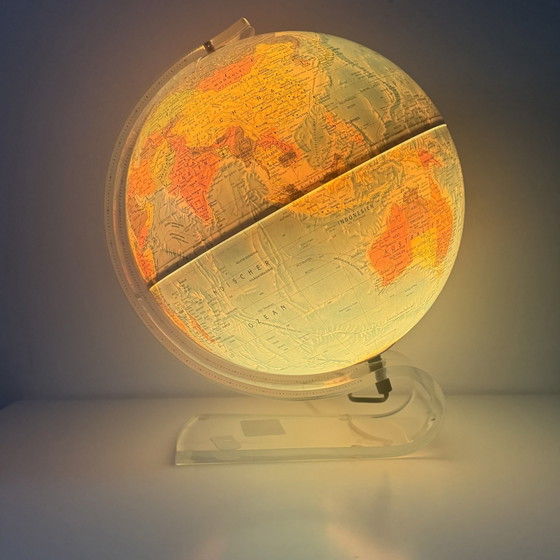 Image 1 of Vintage Scan-Globe Deens design verlichte globe