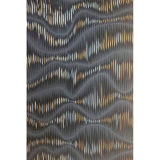 Image 1 of Vintage golfschilderij met structuur in groene stof