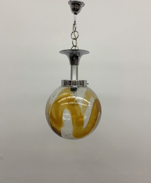 Mazzega Murano Italiaanse Hanglamp Hanglamp XL Bal, 1970