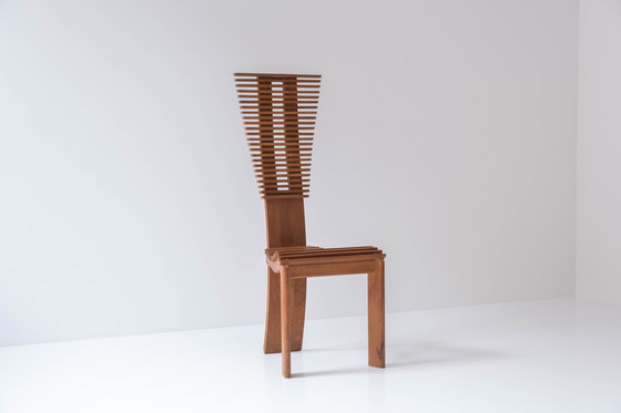 Image 1 of Prachtige set van vier hoge eetkamerstoelen uit de jaren 1960.