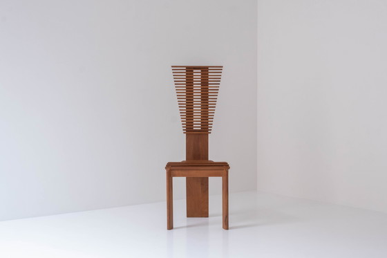 Image 1 of Prachtige set van vier hoge eetkamerstoelen uit de jaren 1960.