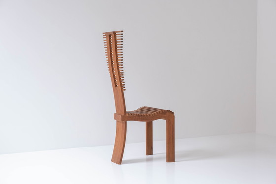 Image 1 of Prachtige set van vier hoge eetkamerstoelen uit de jaren 1960.