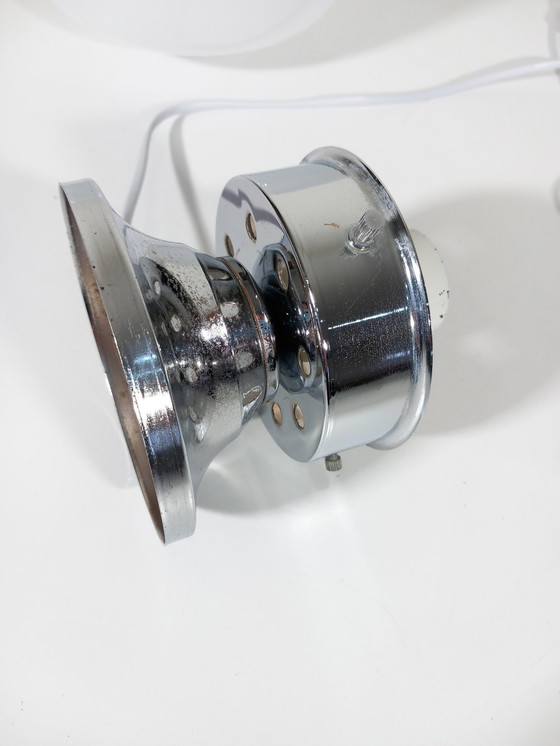 Image 1 of Vintage Tafellamp - Staal & Glas - Murano - Ruimtetijdperk - 1970