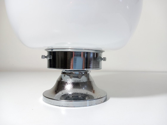 Image 1 of Vintage Tafellamp - Staal & Glas - Murano - Ruimtetijdperk - 1970