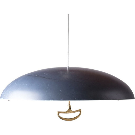 Vintage aluminium en messing hanglamp van Vilhem Wolhert en Jorgen Bo Pour Poulsen, Denemarken 1960