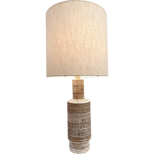 Mid Century beige keramische tafellamp, Italië 1960