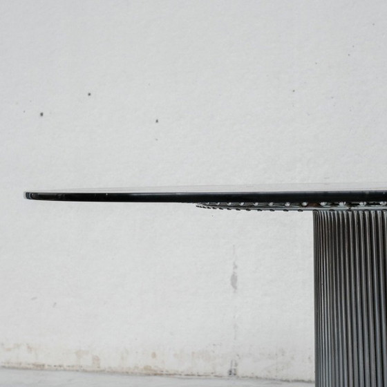 Image 1 of Vintage Space Age eettafel met rookglazen blad van Gastone Rinaldi voor Rima, Italië 1970