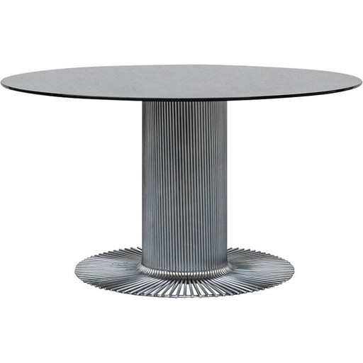Vintage Space Age eettafel met rookglazen blad van Gastone Rinaldi voor Rima, Italië 1970