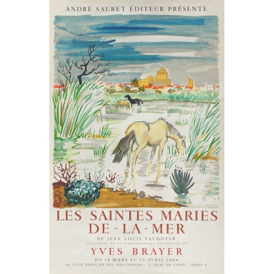 Image 1 of Vintage poster "les saintes maries de la mer" van Yves BRAYER, 1964