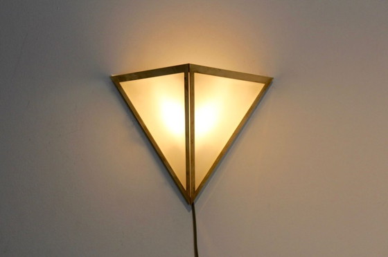 Image 1 of 2 x Glashütte Limburg driehoekige wandlamp