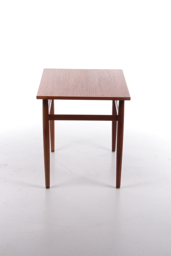 Image 1 of Vintage teak houten bijzettafel, 1960s