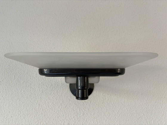 Image 1 of Wandlamp Mat Glas Met Antraciet Armatuur