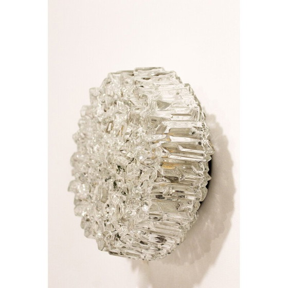 Image 1 of Vintage wandlamp in murano glas en zwart metaal, Italië 1970