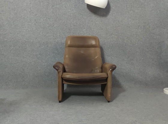 Image 1 of De Sede Sesssel + kruk Mid Century 60s Deens Design Leer Vintage Retro 60S