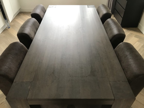 Image 1 of Quint Eettafel En 6 Mountain-Vinsion Stoelen