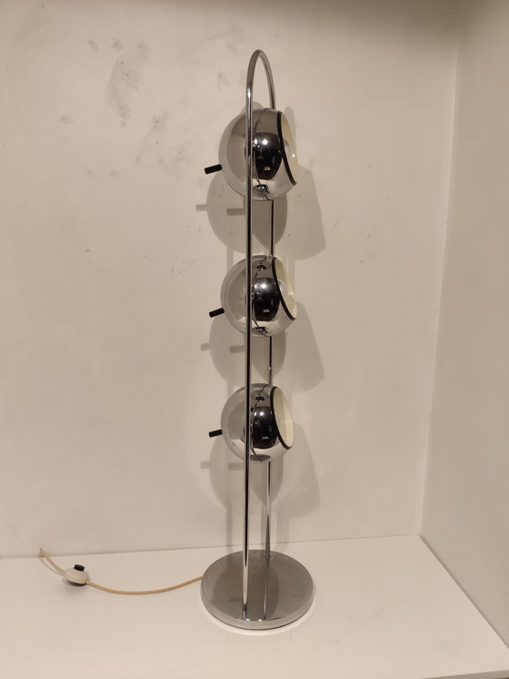 Image 1 of Vintage chromen eye ball vloerlamp