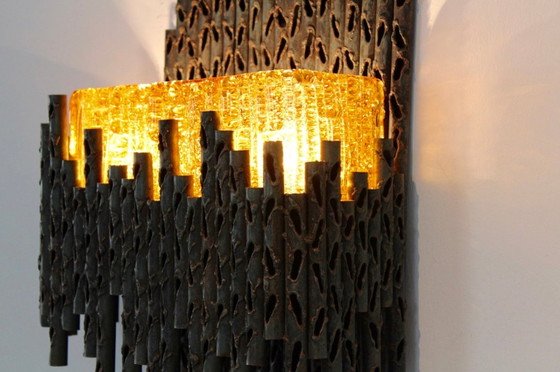 Image 1 of Brutalist sculpturale wandlamp van Marcello Fantoni