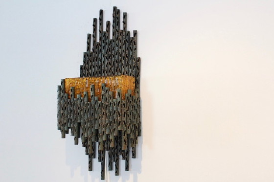 Image 1 of Brutalist sculpturale wandlamp van Marcello Fantoni