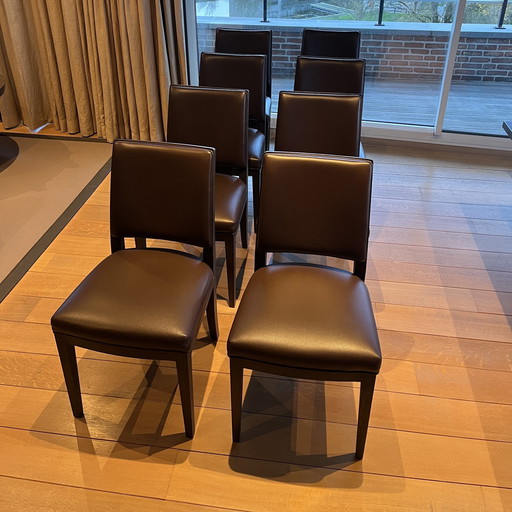 8x Stoelen Maxalto Leder Alfa Kleur 350