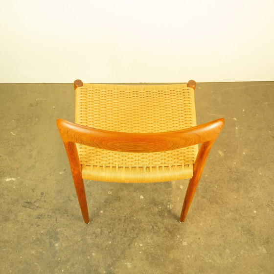 Image 1 of Eettafelstoelen, model 75 van Niels Otto Möller, teakhout en papierkoord, jaren 1960