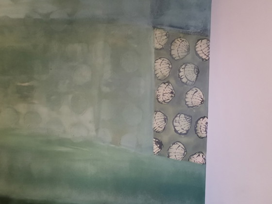 Image 1 of Waddenlandschap 150x100 - Door Nathalie Van Barneveld - Acrylverf op Canvasdoek met Houten Spanframe