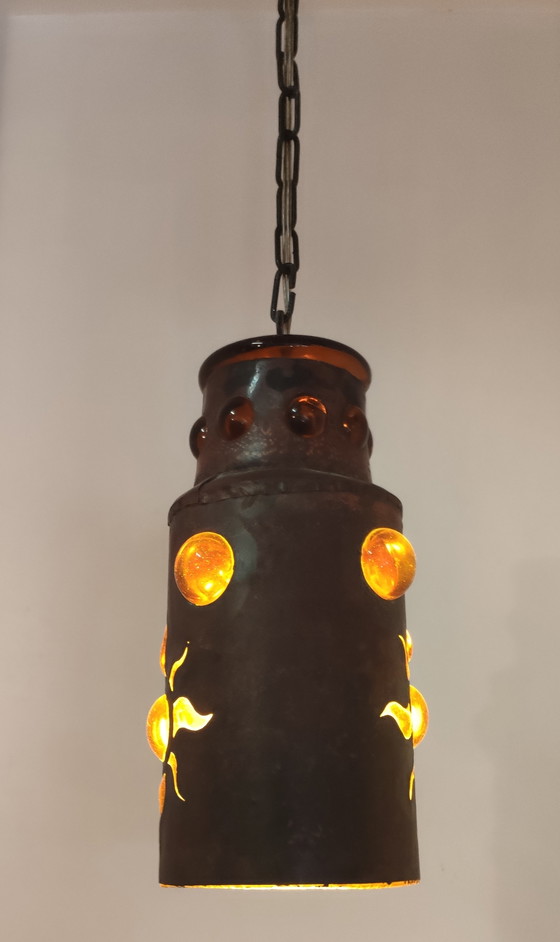 Image 1 of Felipe Definger Amber handgeblazen lamp