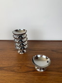Set van 6 roestvrijstalen dessertkommen, 1970