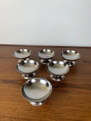 Set van 6 roestvrijstalen dessertkommen, 1970