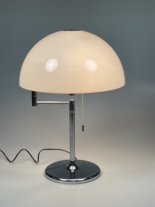 Vintage Xl Mushroom Tafellamp Met Zwenkarm, Swisslamps, 1970'S