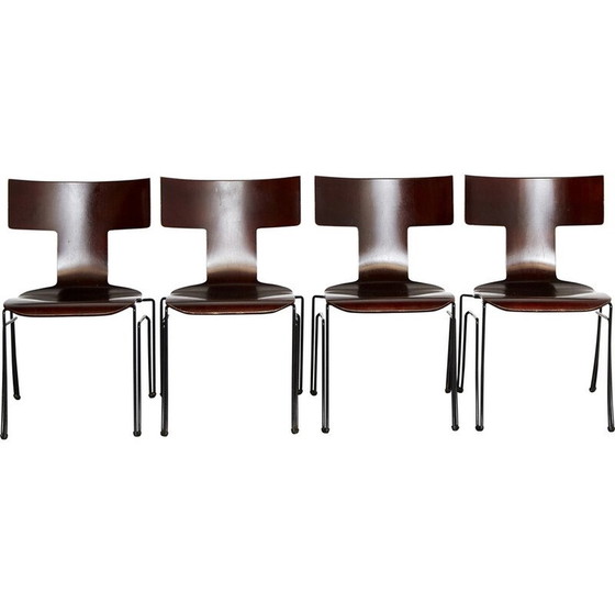 Image 1 of Set van 4 vintage "Anziano" stoelen door John Hutton voor Donghia, 1989