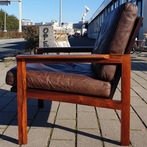 Image 1 of Rosewood Comfi Fauteuil Illum Wikkelso Capella 4 Voor Eilersen Denemarken