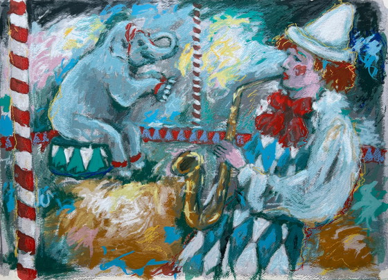 Image 1 of Annemarie de Groot | Handgesigneerde zeefdruk | 'Circus' | 1993